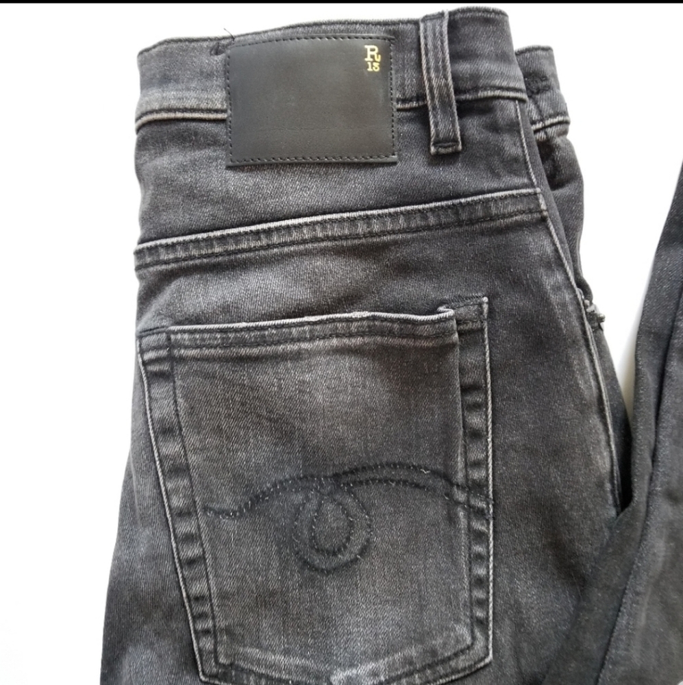 R13 High Rise Skinny Jeans Size 27 Faded Black - Picture 2 of 8